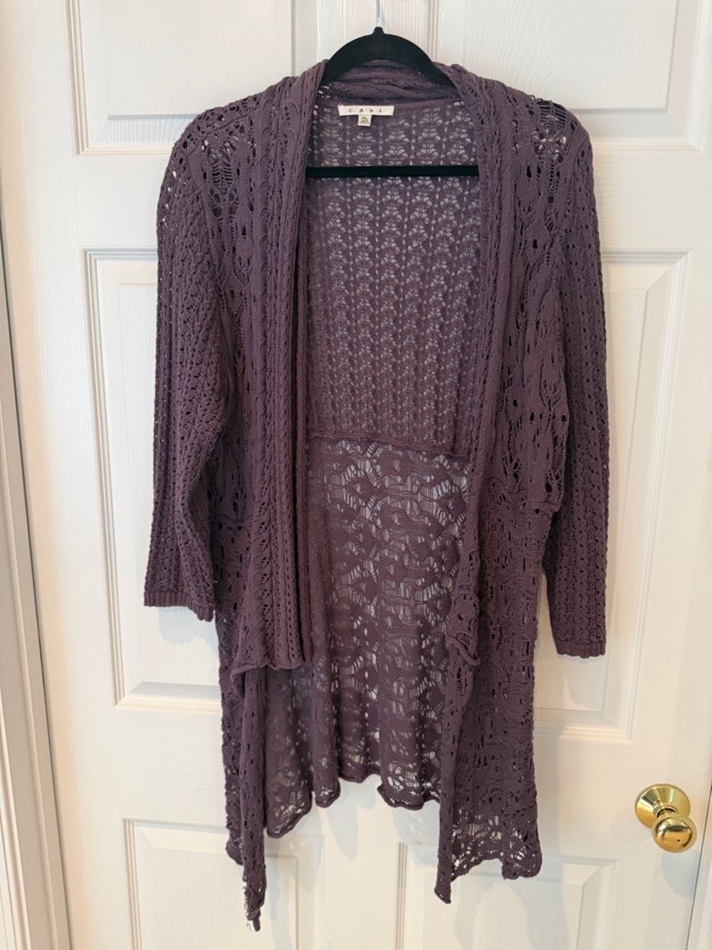 CAbi Open-Front Crochet Cardigan